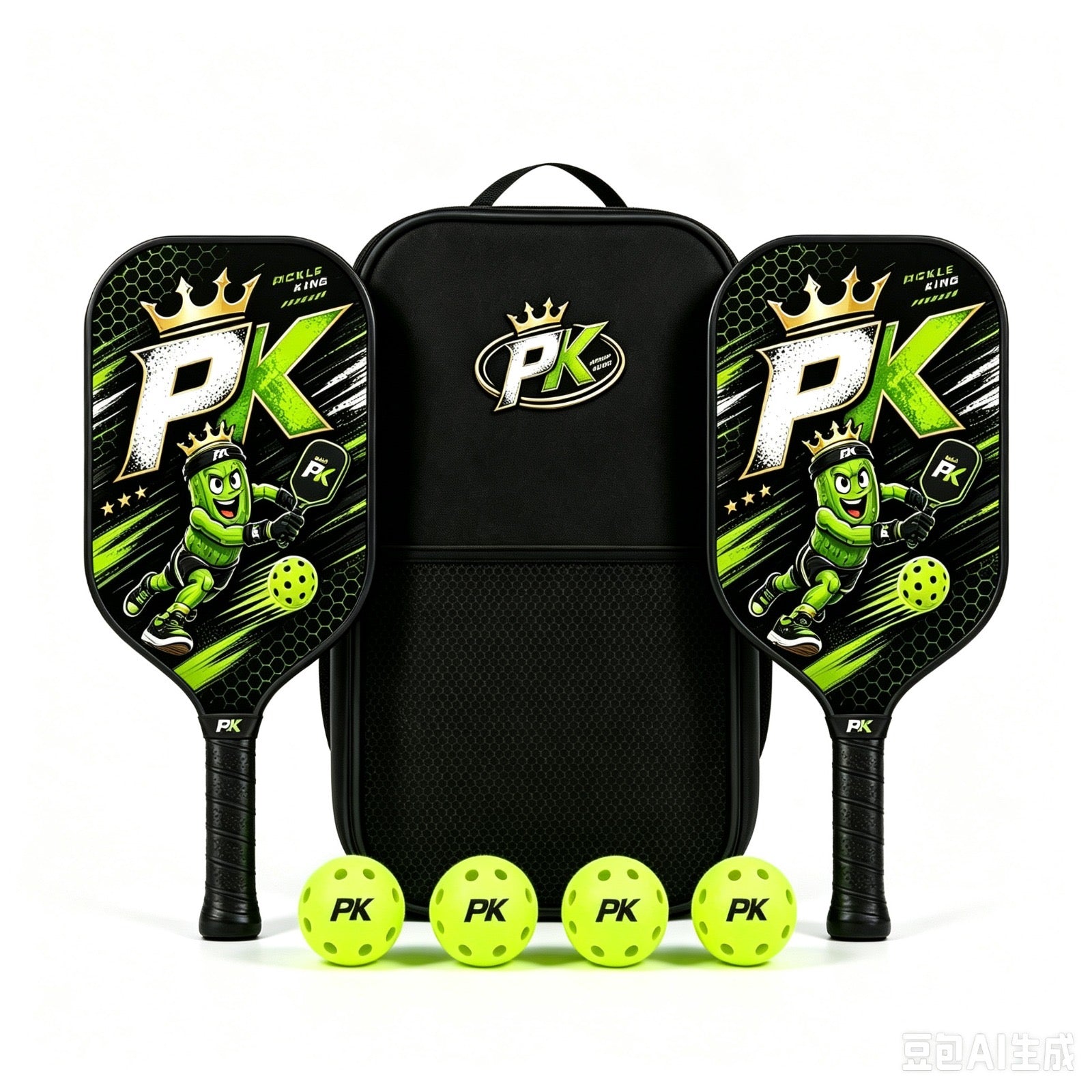 Ensemble de pickleball PickelKing🟢 2 raquettes + 3 accessoires